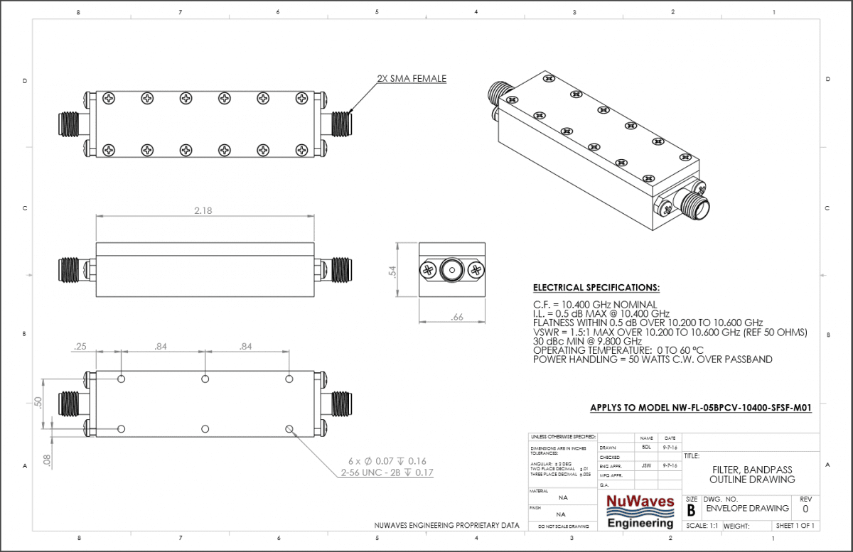 Module Filter Drawing Mechanical-Filter-Drawing - NuWaves RF Solutions