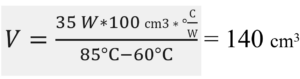 Heat Sink Volume Equation