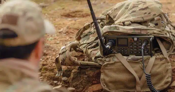 a Manpack Radio in a Military Environment.